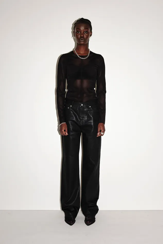 Women Jeans Wonhundred Lena Coated Denim 8211 Black