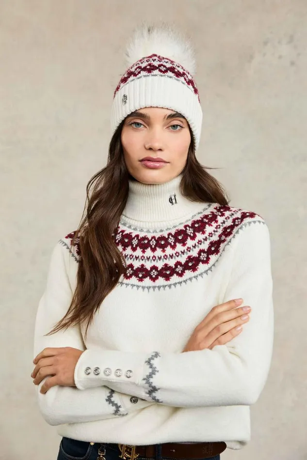 Women Jennifer Fairisle Bobble Hat Natural Holland Cooper Hats and Headbands Women Jennifer Fairisle Bobble Hat Natural Holland Cooper Hats and Headbands