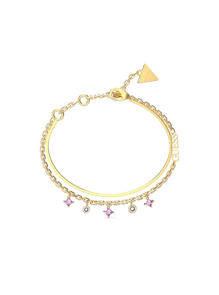Women Jewellery GUESS Gold Rose Charms Bracelet