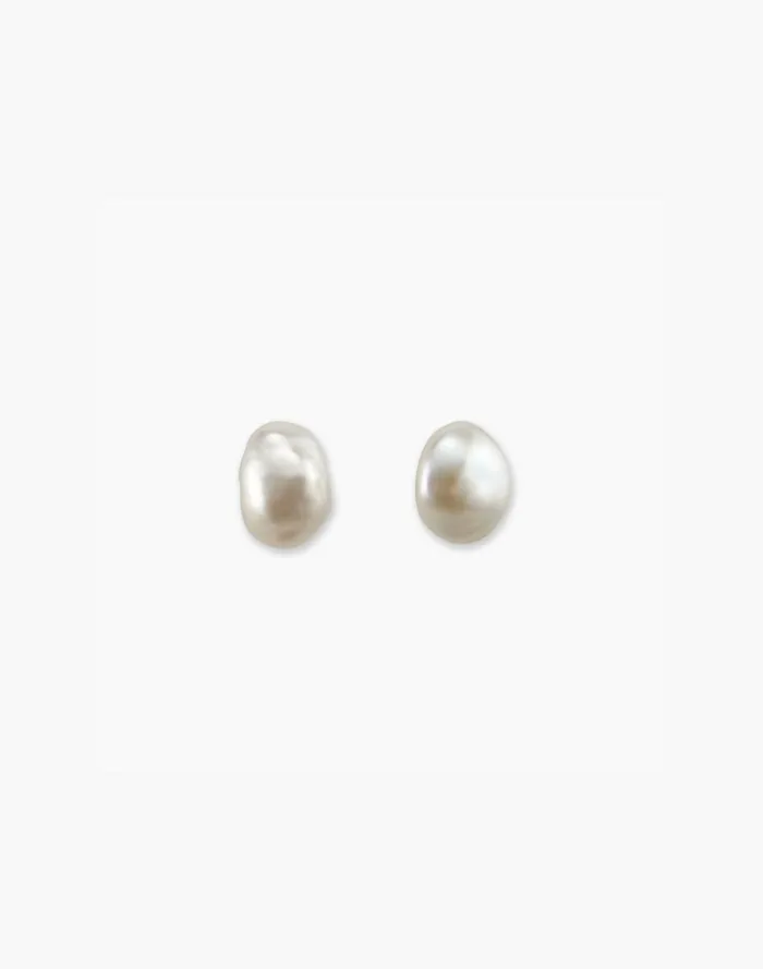 Women Jewelry Madewell AGMES Pearl Studs Silver