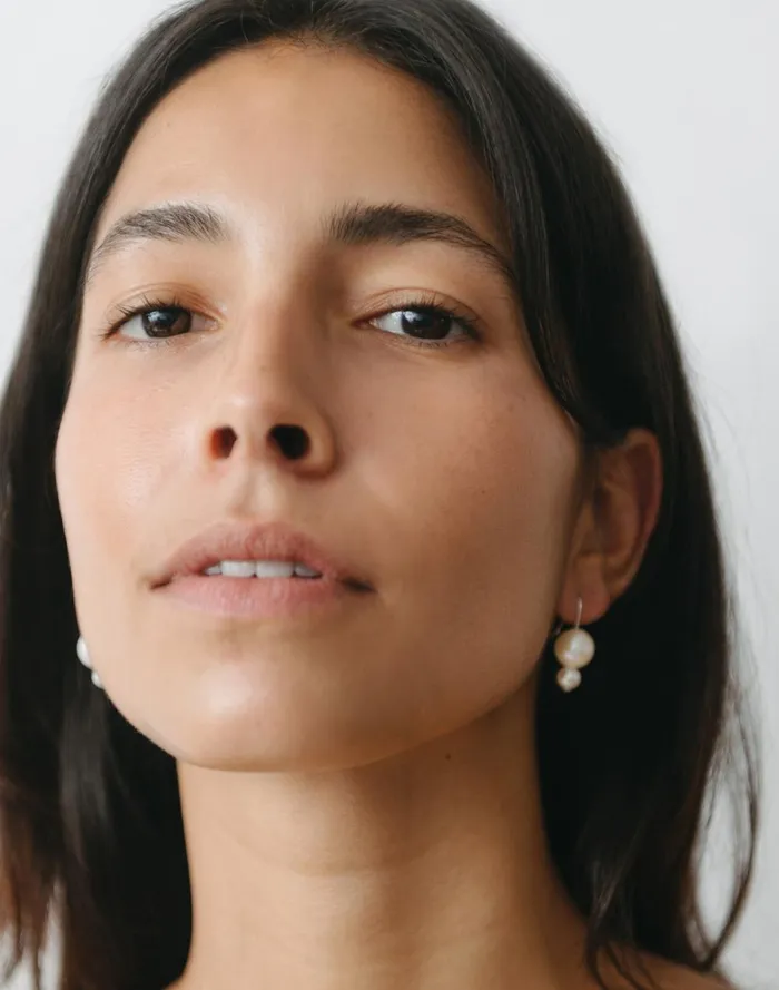 Women Jewelry Madewell Maslo Jewelry Double Orb Pearl Earrings Silver