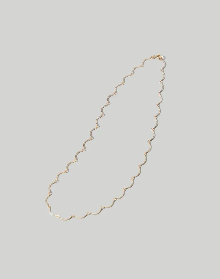 Women Jewelry Madewell Maslo Jewelry Scallop Necklace Gold