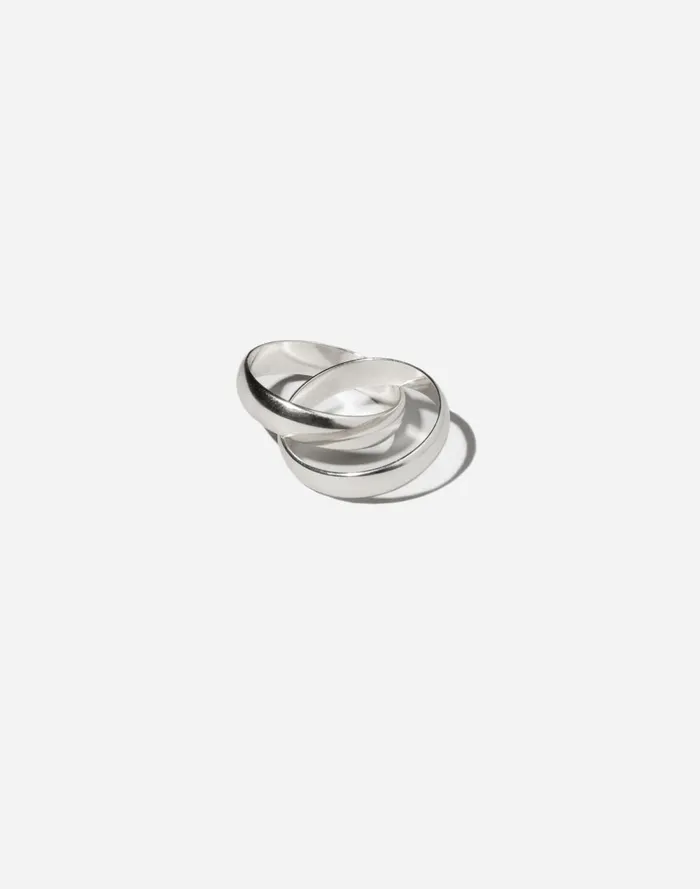 Women Jewelry Madewell Maslo Jewelry Small Linked Ring Sterling Silver Silver