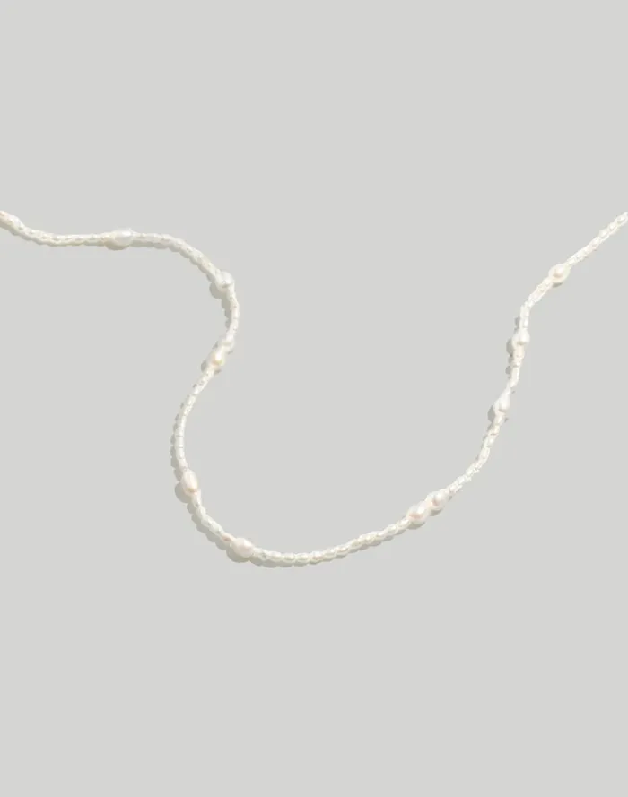 Women Jewelry Madewell Mixed Pearl Beaded Choker Necklace Freshwater Pearl