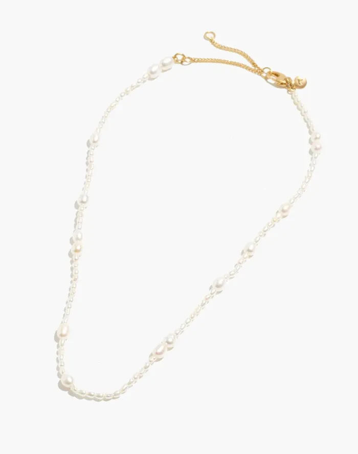 Women Jewelry Madewell Mixed Pearl Beaded Choker Necklace Freshwater Pearl