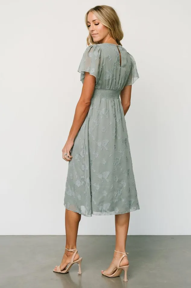 Women June Smocked Midi Dress Eucalyptus Baltic Born Midi Dresses Women June Smocked Midi Dress Eucalyptus Baltic Born Midi Dresses