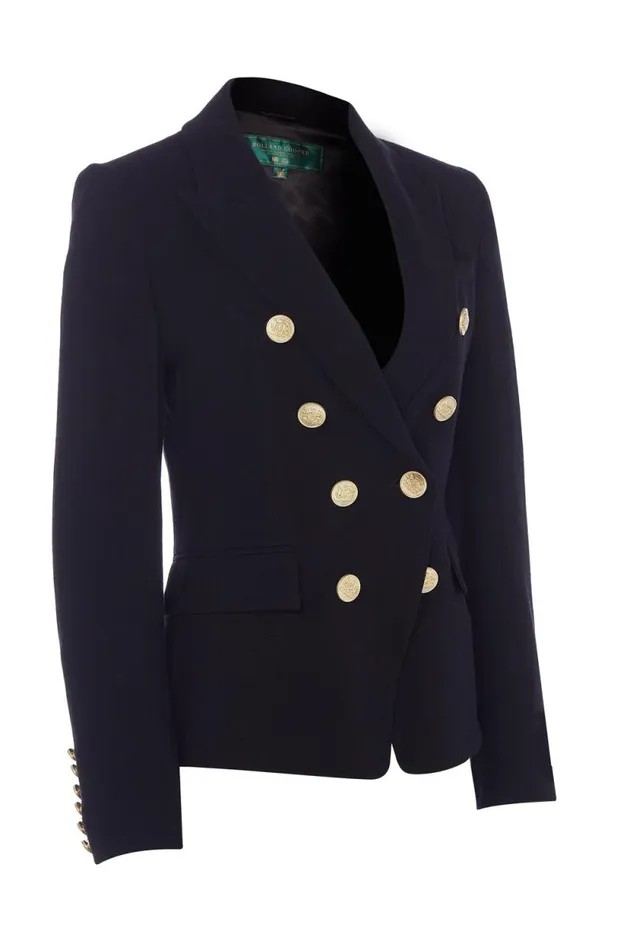 Women Knightsbridge Blazer Black Linen Holland Cooper Blazers