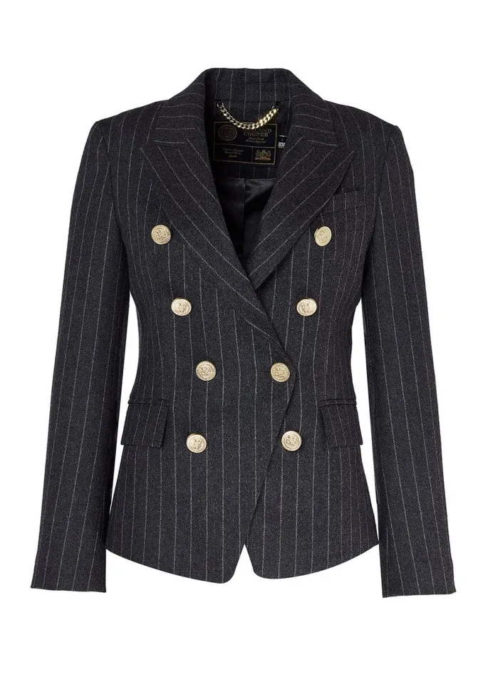 Women Knightsbridge Blazer Charcoal Pinstripe Holland Cooper Tailoring