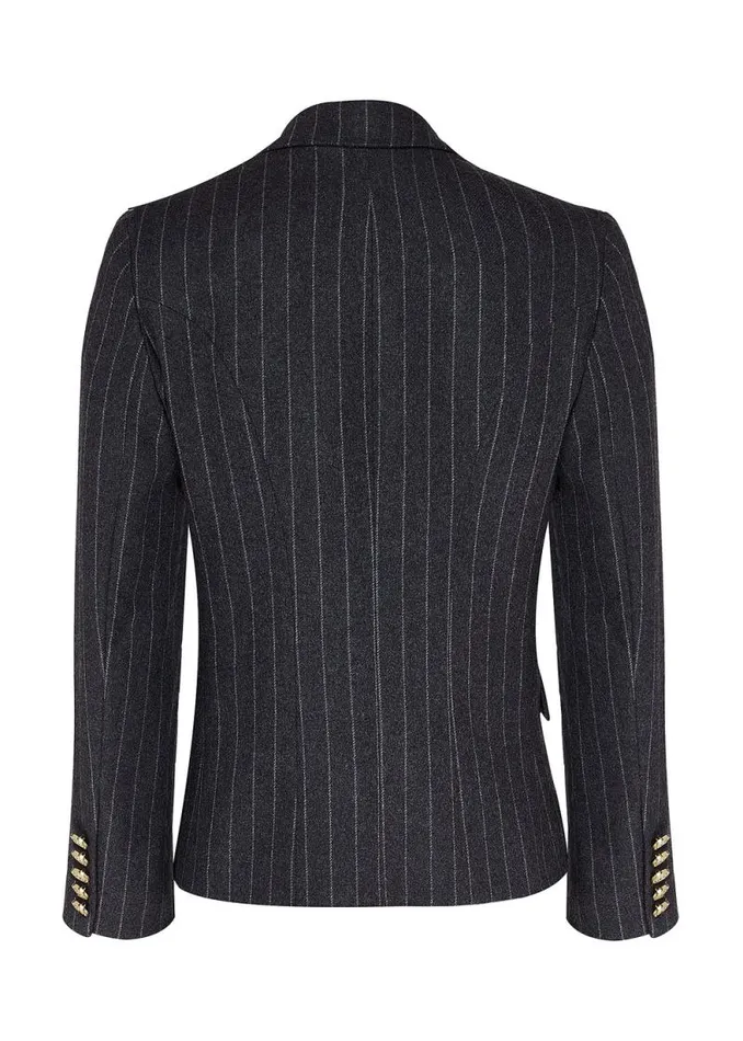 Women Knightsbridge Blazer Charcoal Pinstripe Holland Cooper Tailoring