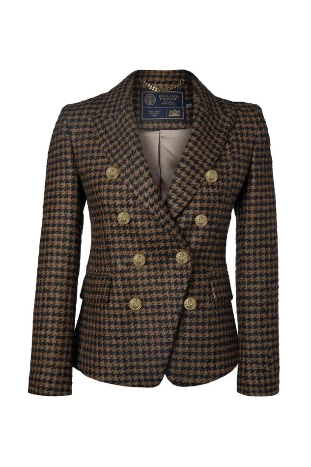 Women Knightsbridge Blazer Chocolate Houndstooth Holland Cooper Tailoring