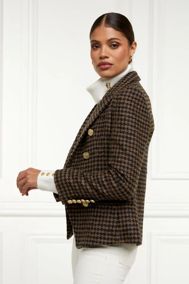 Women Knightsbridge Blazer Chocolate Houndstooth Holland Cooper Tailoring