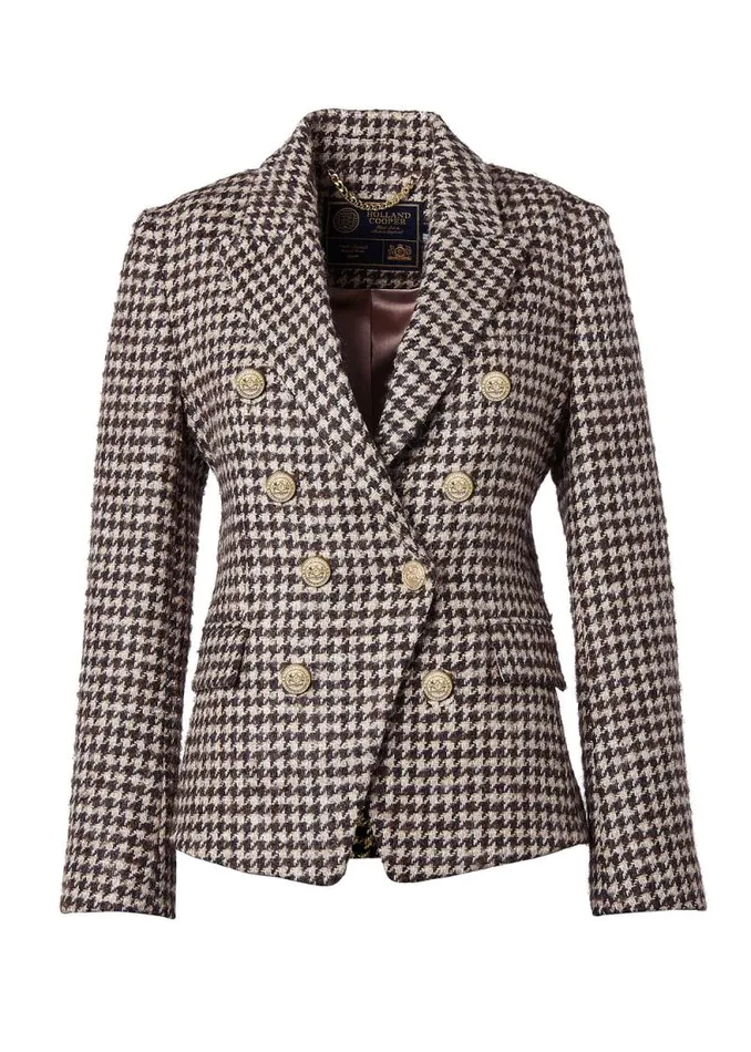 Women Knightsbridge Blazer Coffee Houndstooth Holland Cooper Tailoring Women Knightsbridge Blazer Coffee Houndstooth Holland Cooper Tailoring