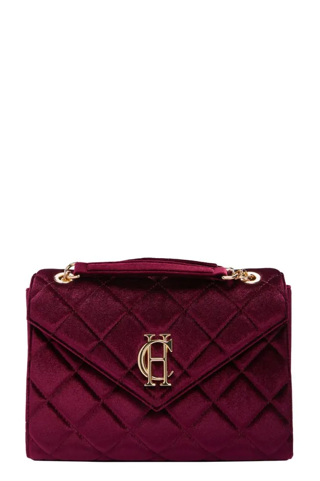 Women Knightsbridge Shoulder Bag Merlot Velvet Holland Cooper Bags