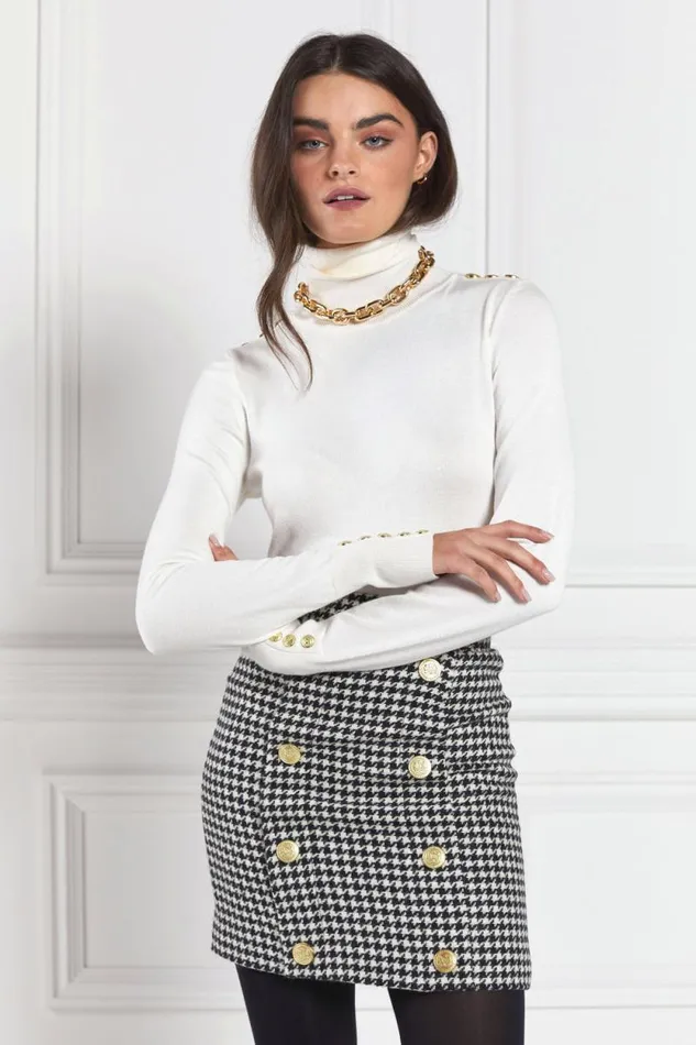 Women Knightsbridge Skirt Houndstooth Holland Cooper Tailoring
