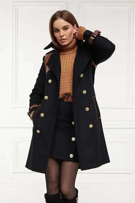 Women Knightsbridge Skirt Soft Black Tan Holland Cooper Tailoring Women Knightsbridge Skirt Soft Black Tan Holland Cooper Tailoring