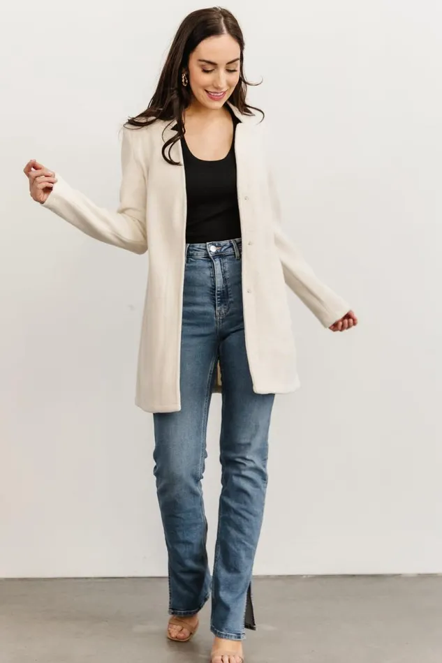 Women Knoll Notch Jacket Ivory Baltic Born Outerwear Women Knoll Notch Jacket Ivory Baltic Born Outerwear