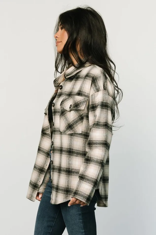 Women Lanier Plaid Shacket Taupe Multi Baltic Born Outerwear Women Lanier Plaid Shacket Taupe Multi Baltic Born Outerwear