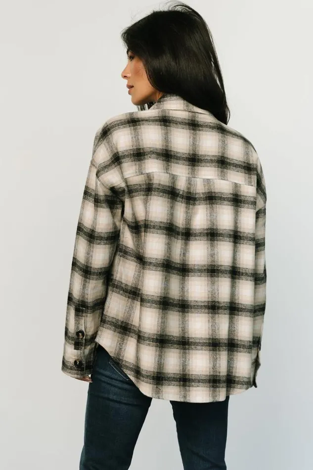 Women Lanier Plaid Shacket Taupe Multi Baltic Born Outerwear Women Lanier Plaid Shacket Taupe Multi Baltic Born Outerwear