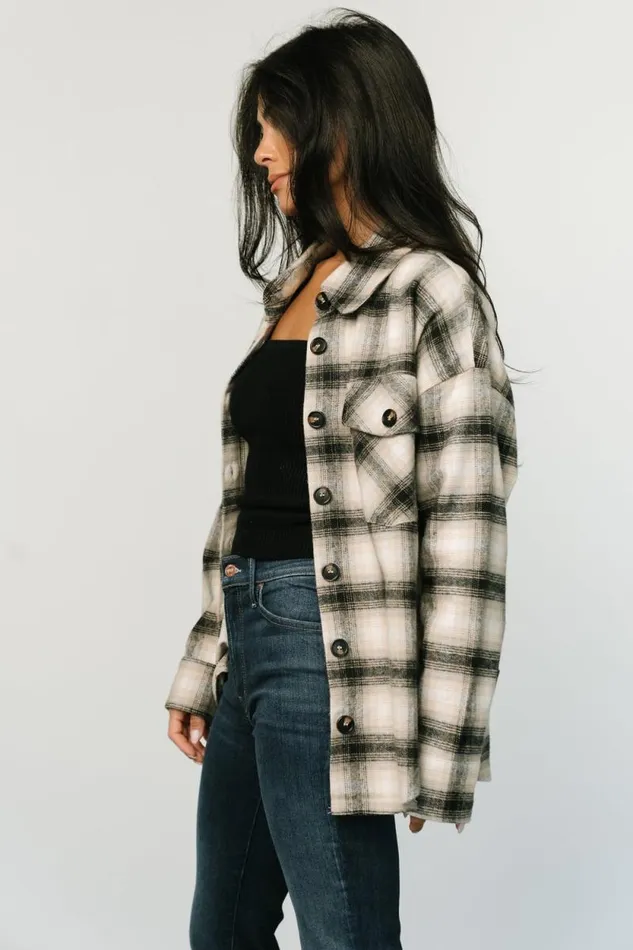 Women Lanier Plaid Shacket Taupe Multi Baltic Born Outerwear Women Lanier Plaid Shacket Taupe Multi Baltic Born Outerwear
