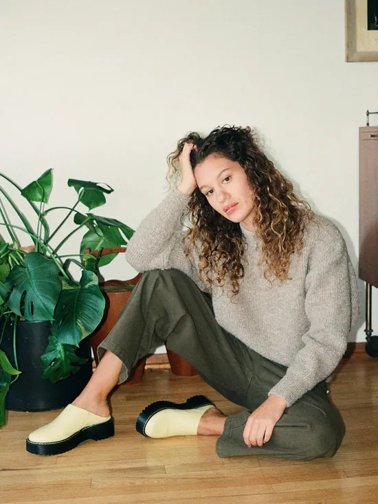 Women Lena Chunky Mule Butter Yellow Shoes Lisa Says Gah