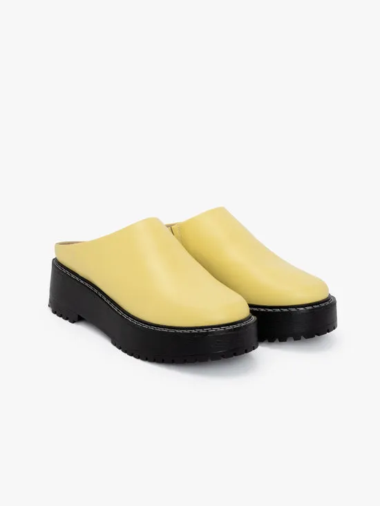 Women Lena Chunky Mule Butter Yellow Shoes Lisa Says Gah