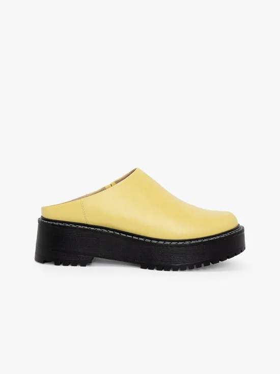 Women Lena Chunky Mule Butter Yellow Shoes Lisa Says Gah