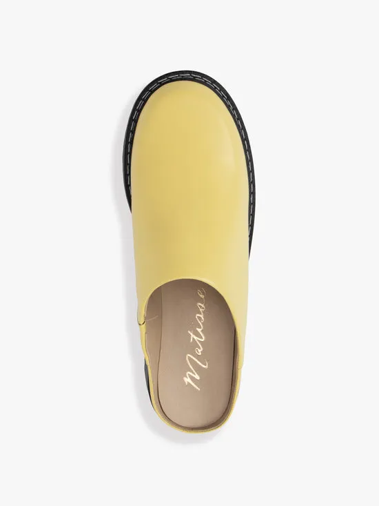 Women Lena Chunky Mule Butter Yellow Shoes Lisa Says Gah