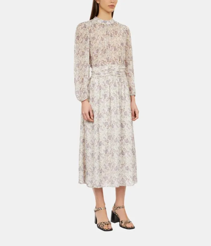 Women Lilac Long Floral Print Dress THE KOOPLES Dresses and Jumpsuits