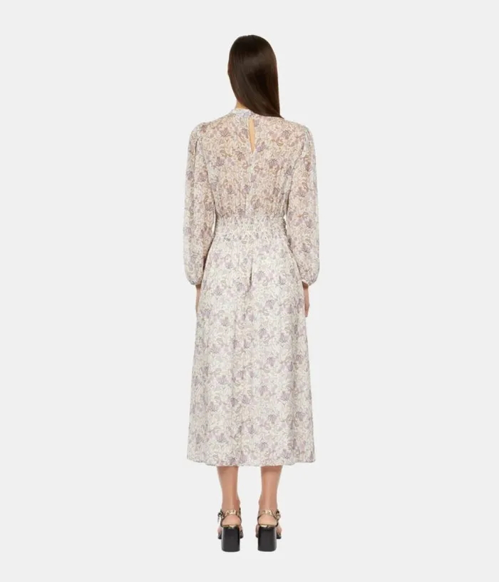 Women Lilac Long Floral Print Dress THE KOOPLES Dresses and Jumpsuits