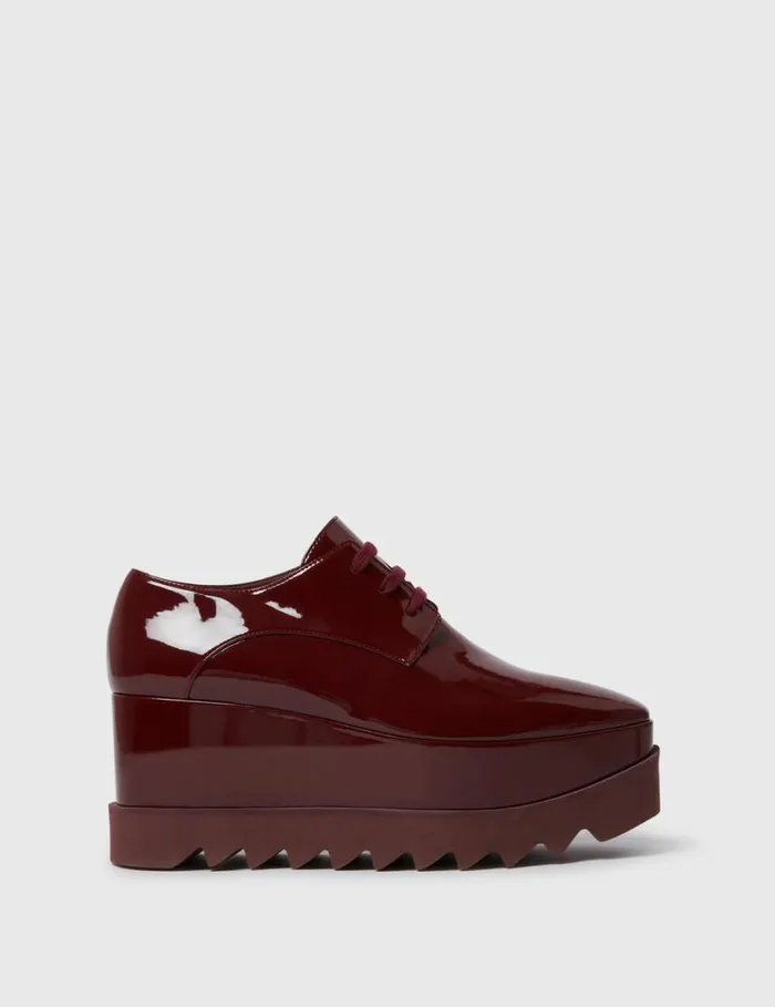 Women Limited Edition Elyse Monochrome Platforms Glossy Burgundy Stella McCartney Wedges