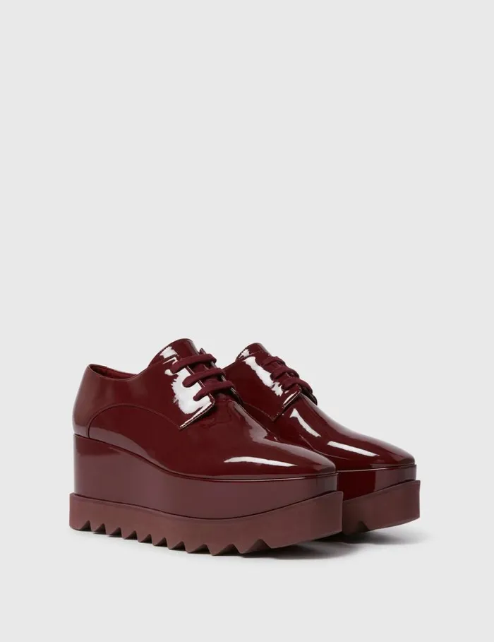 Women Limited Edition Elyse Monochrome Platforms Glossy Burgundy Stella McCartney Wedges Women Limited Edition Elyse Monochrome Platforms Glossy Burgundy Stella McCartney Wedges