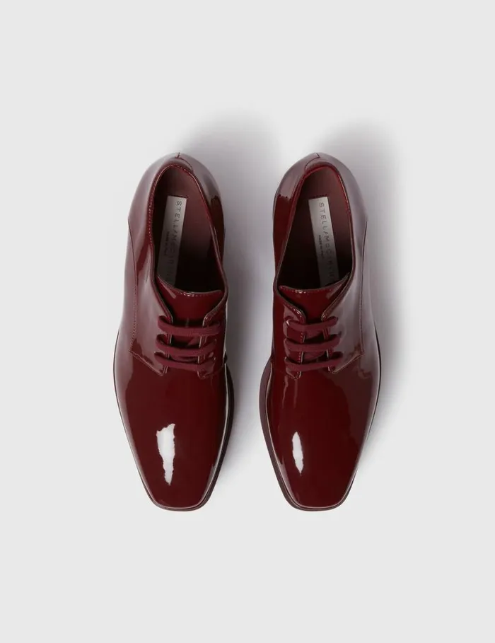 Women Limited Edition Elyse Monochrome Platforms Glossy Burgundy Stella McCartney Wedges Women Limited Edition Elyse Monochrome Platforms Glossy Burgundy Stella McCartney Wedges
