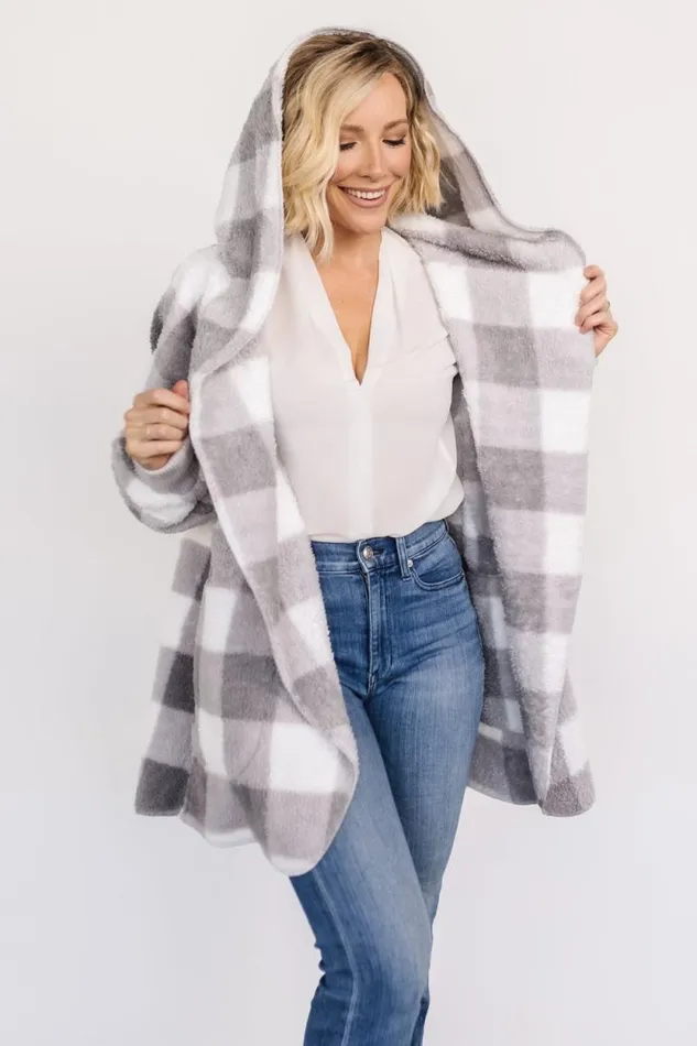 Women Lincoln Teddy Cardigan Gray White Baltic Born Outerwear Women Lincoln Teddy Cardigan Gray White Baltic Born Outerwear