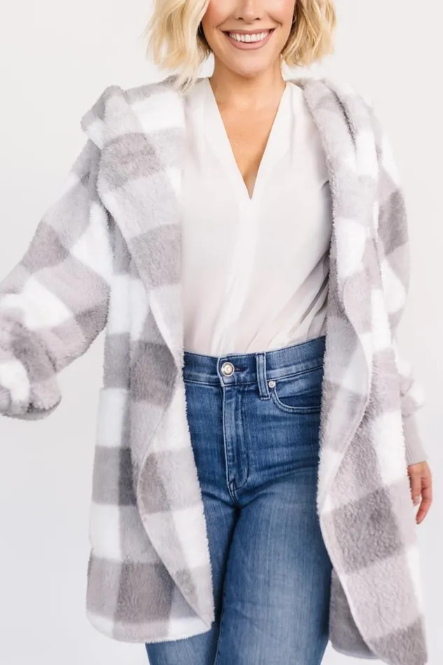 Women Lincoln Teddy Cardigan Gray White Baltic Born Outerwear Women Lincoln Teddy Cardigan Gray White Baltic Born Outerwear