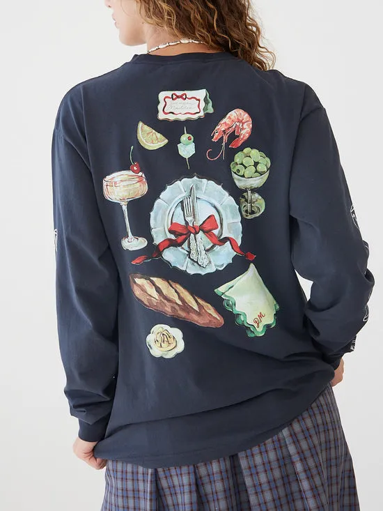 Women Lisa Says Gah Dinner Party Long Sleeve Tee Dinner Party Tops