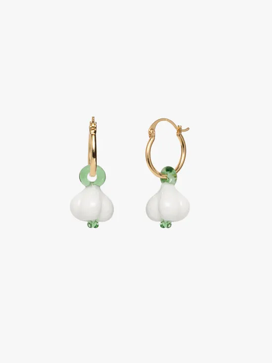 Women Lisa Says Gah Garlic Hoops White Jewelry