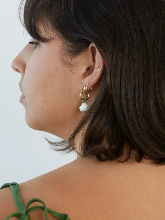 Women Lisa Says Gah Garlic Hoops White Jewelry