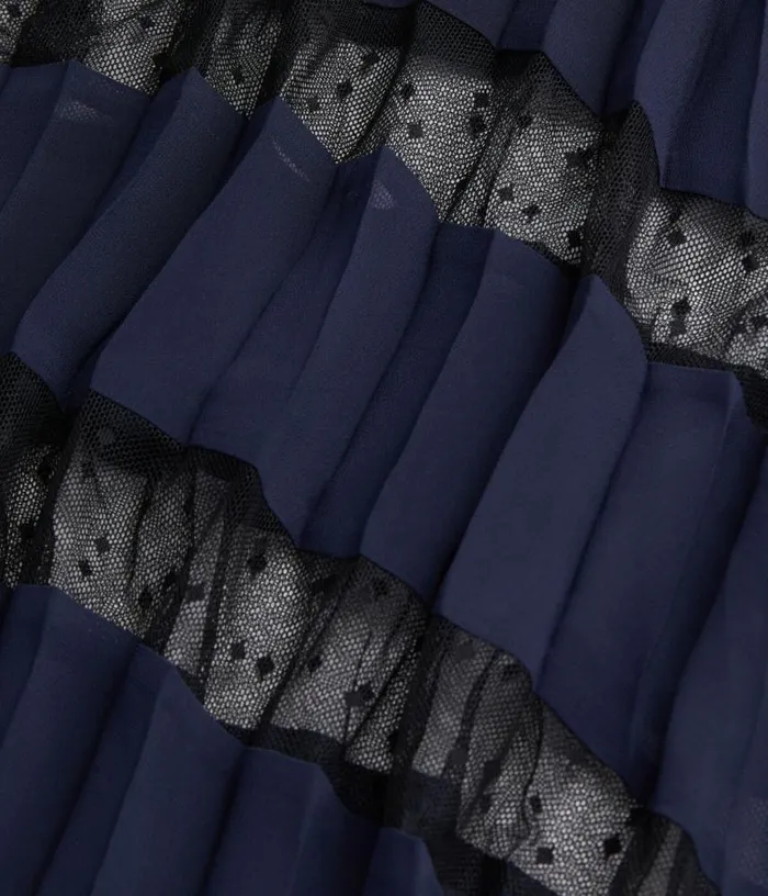Women Long Blue Navy Pleated Dress THE KOOPLES Dresses and Jumpsuits
