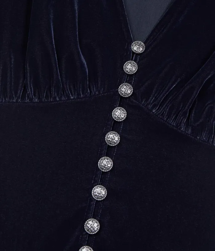 Women Long Navy Blue Velvet Dress THE KOOPLES Dresses and Jumpsuits