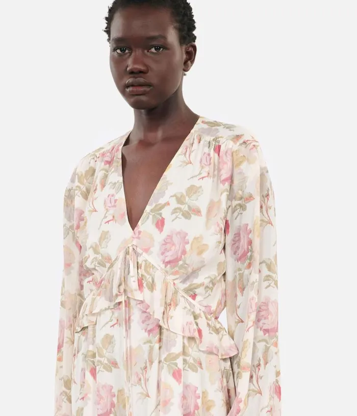 Women Long Printed Silk Dress THE KOOPLES Dresses and Jumpsuits