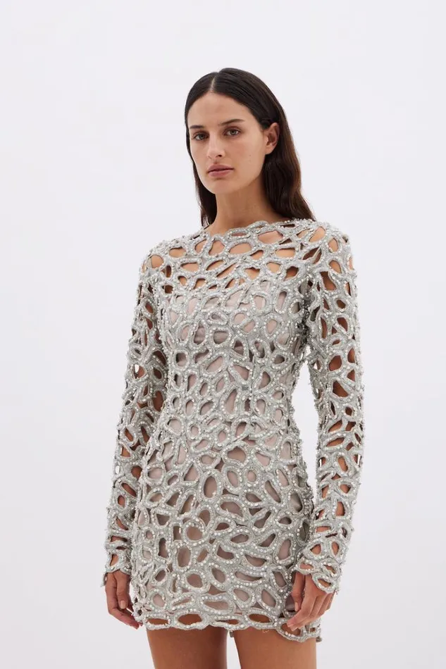 Women Long Sleeve Dresses Rachel Gilbert EVERETT MINI Women Long Sleeve Dresses Rachel Gilbert EVERETT MINI