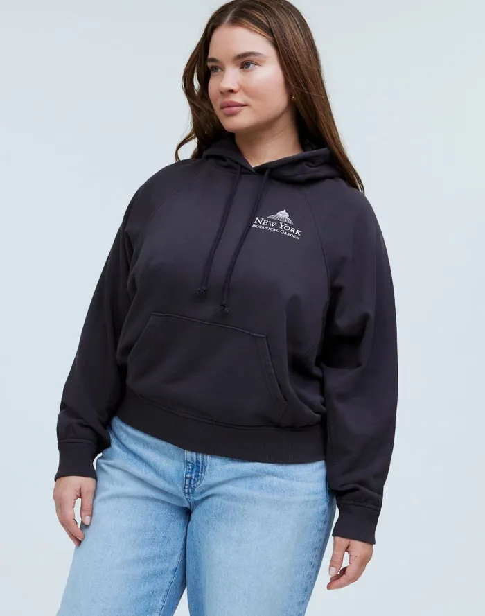 Women Loungewear Madewell Plus Madewell X NYBG Graphic Terry Relaxed RaglanSleeve Sweatshirt Black Coal