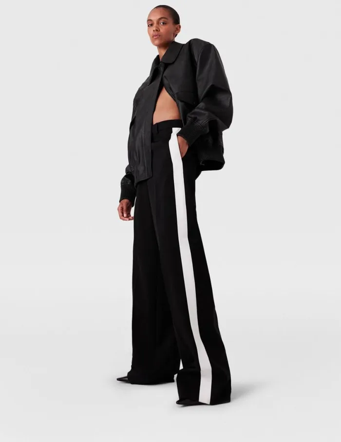 Women LowRise Stripe StraightLeg Pants Black And White Stella McCartney Pants And Shorts Women LowRise Stripe StraightLeg Pants Black And White Stella McCartney Pants And Shorts