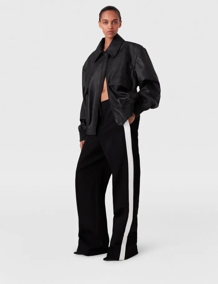 Women LowRise Stripe StraightLeg Pants Black And White Stella McCartney Pants And Shorts Women LowRise Stripe StraightLeg Pants Black And White Stella McCartney Pants And Shorts