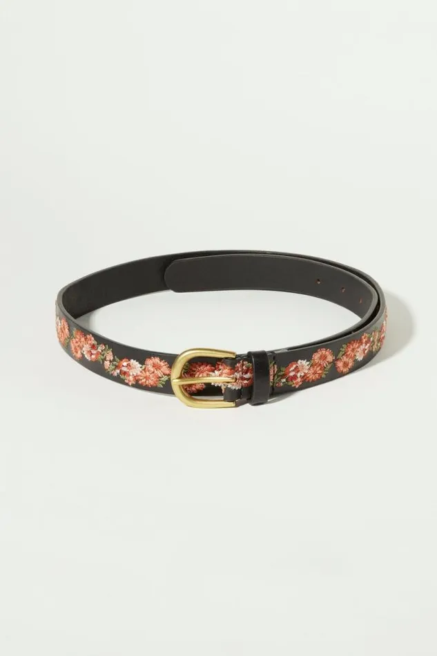 Women Lucky Brand Belts Garden Floral Embroidered Multi