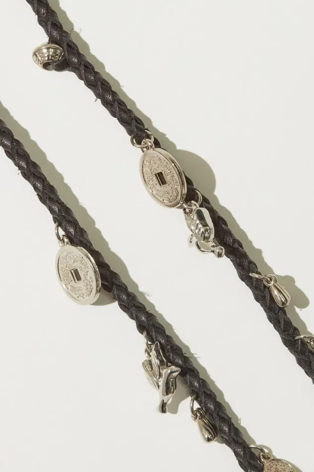 Women Lucky Brand Belts Good Luck Charm Braided Belt Black Women Lucky Brand Belts Good Luck Charm Braided Belt Black