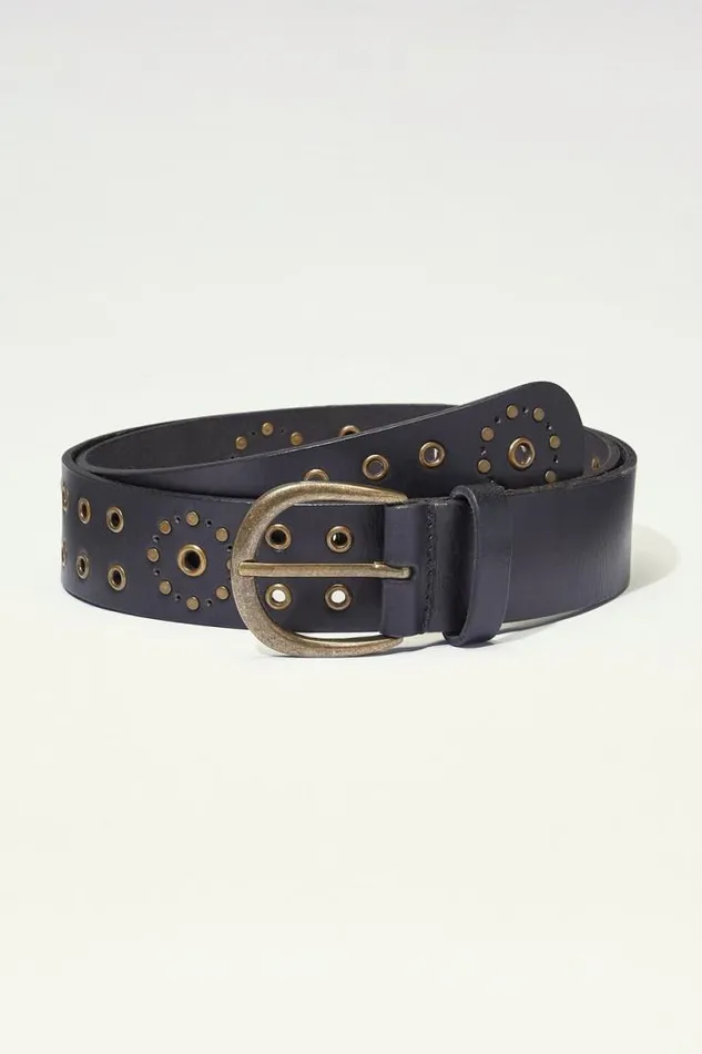 Women Lucky Brand Belts Grommet Novelty Belt Black