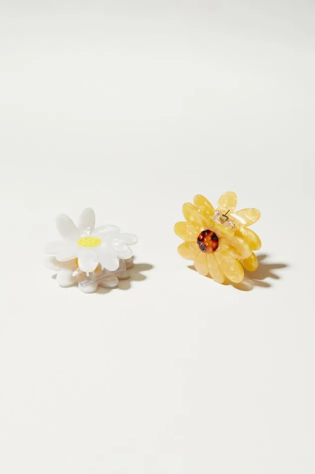 Women Lucky Brand Hair Accessories Daisy Claw Clip Set Natural