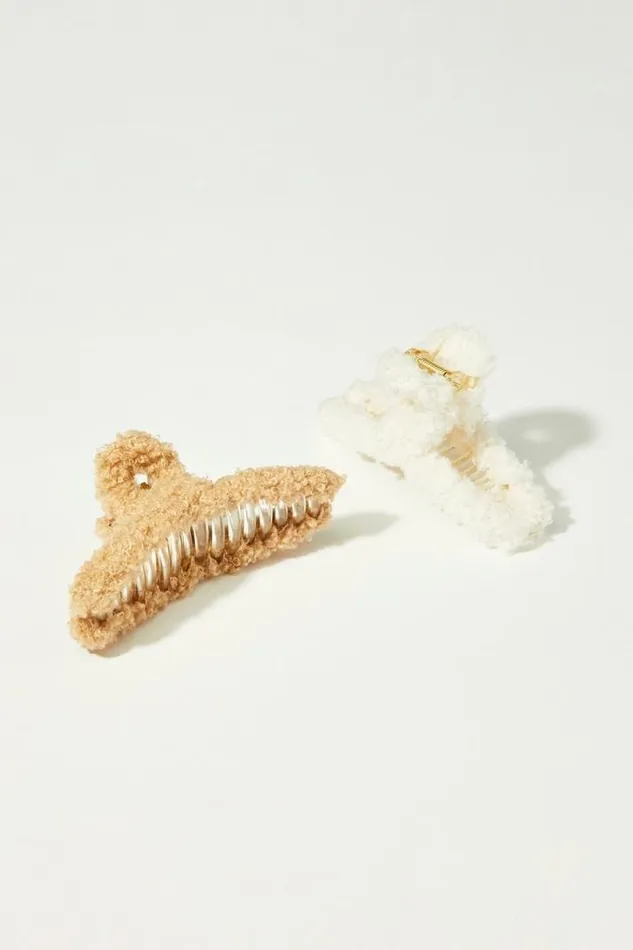Women Lucky Brand Hair Accessories Teddy Claw Set White