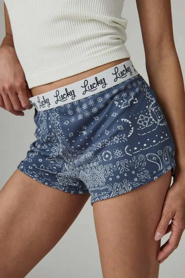 Women Lucky Brand Intimates and Sleepwear Lucky Logo Short 2 Pack Open Overflow